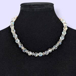 V. White AB Crystal Choker Necklace